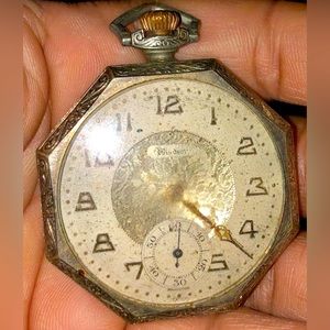 (Not Working) Vintage Iridescent Windsor Octagon-Shaped Pocket Watch